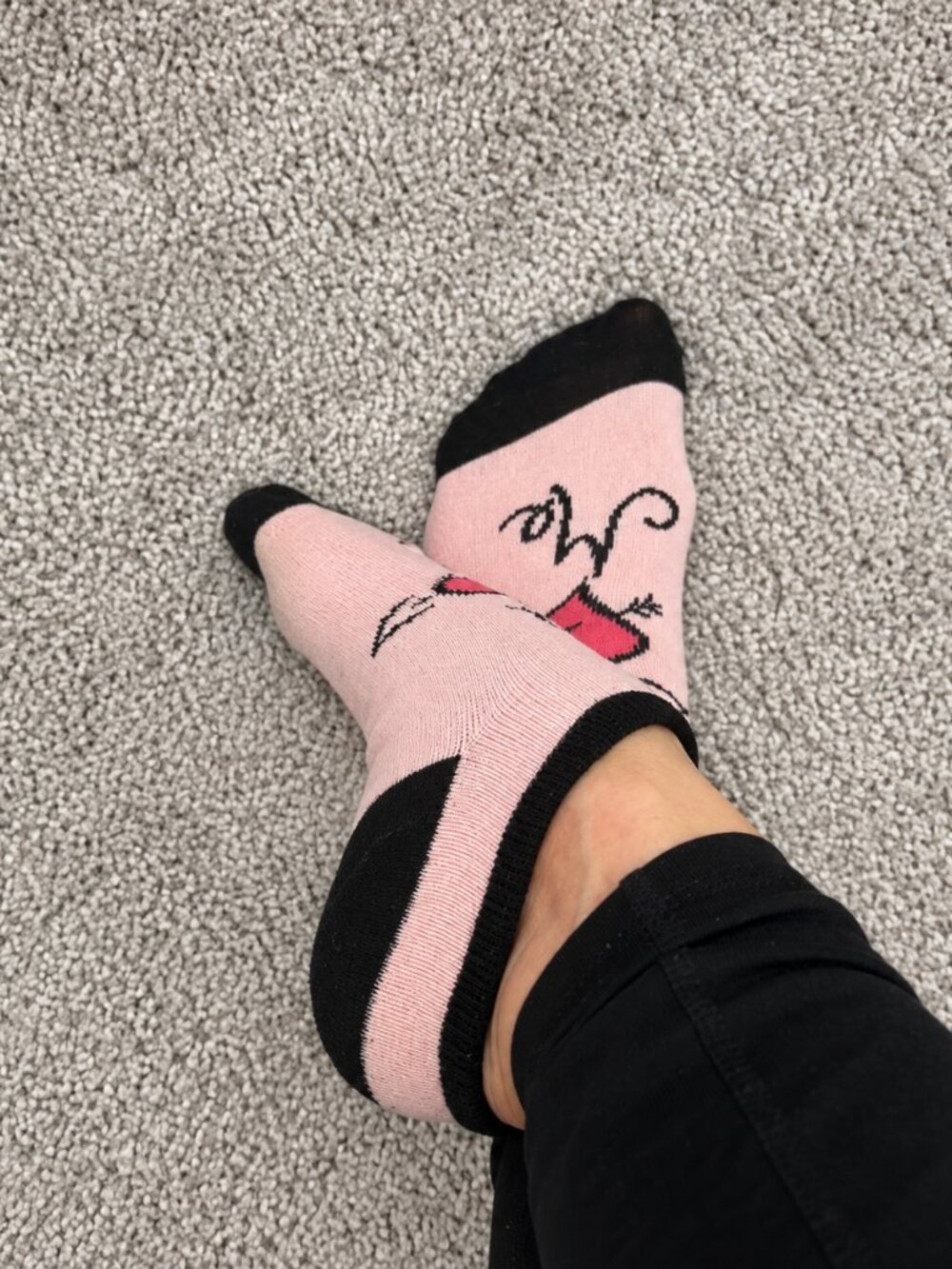 💕 “Love Me” Pink & Black Ankle Socks — My Personal Pair